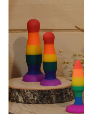 Plug anal ventouse multicouleur taille S 